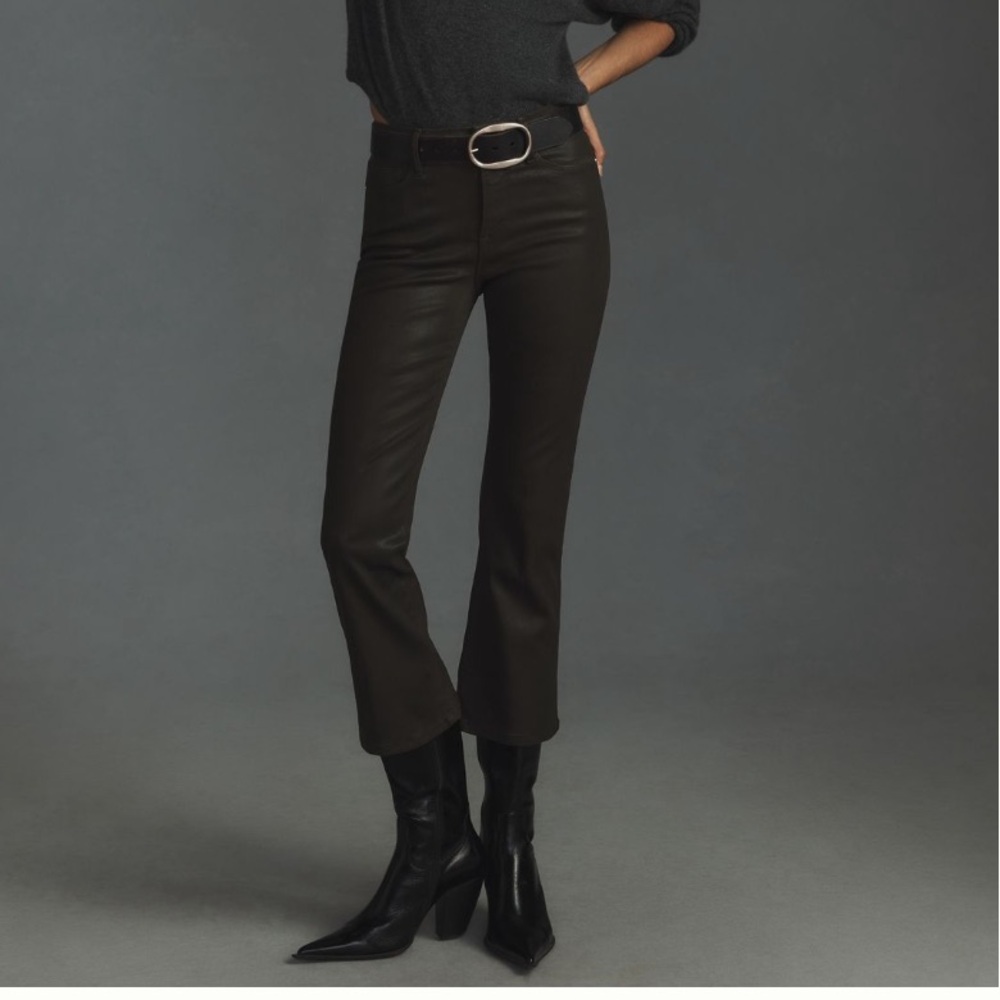 Frame Surplus Coated Le Crop Mini Boot Mid Rise Jeans